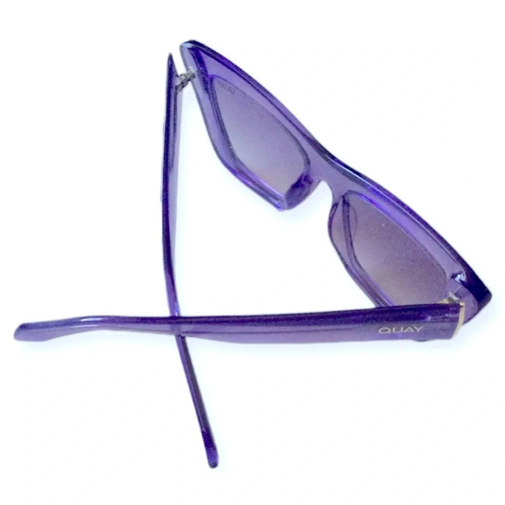 QUAY On The Radio Sunglasses Purple Frame Purple Gradient Lens Cat Eye NWT
